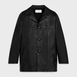 car coat in waxed lambskin