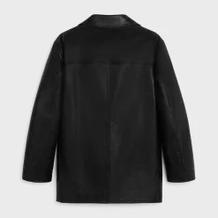 car coat in waxed lambskin