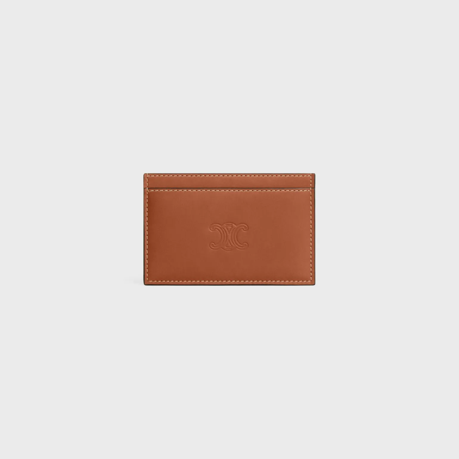 Card holder in Natural calfskin with triomphe embossed