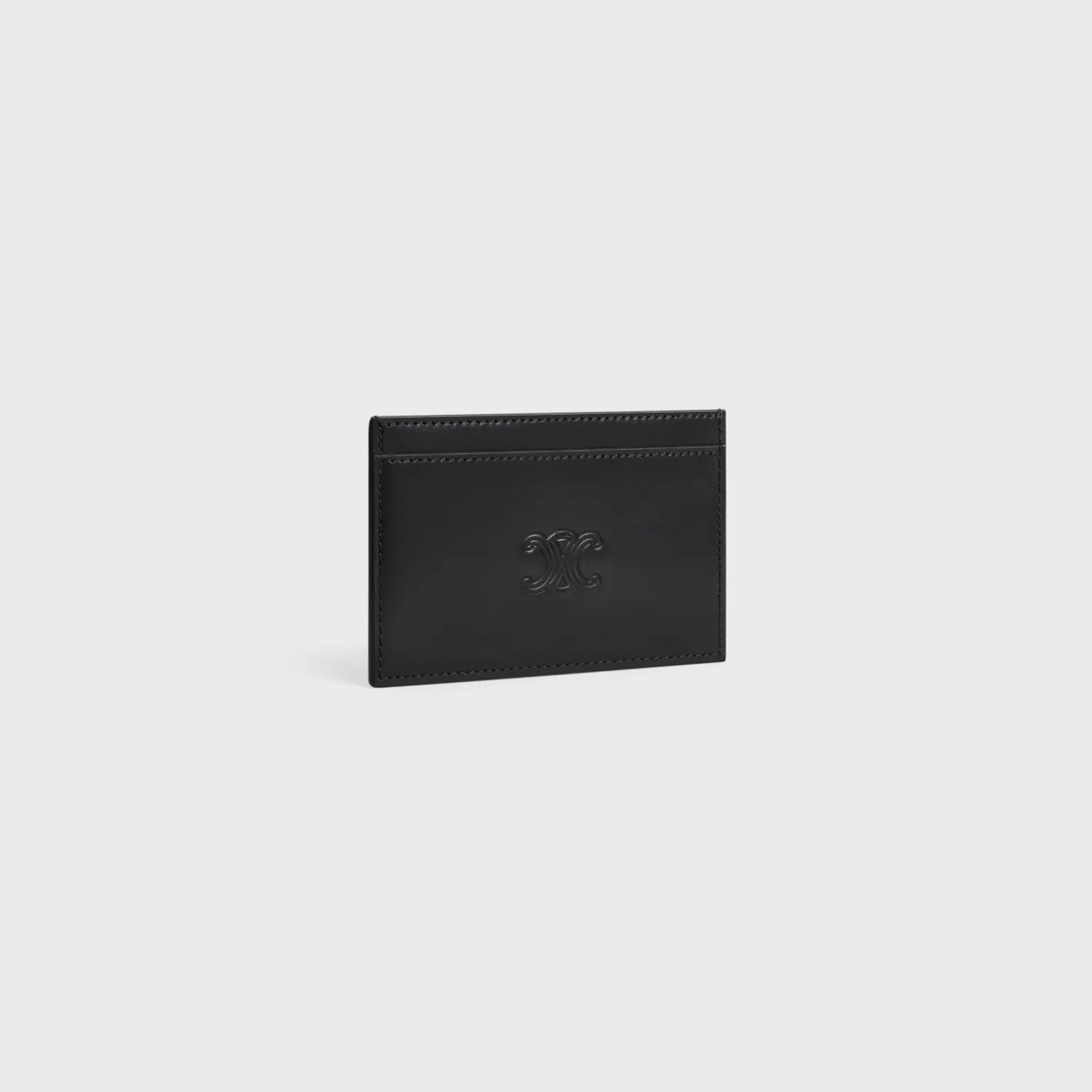 Card holder in Satinated calfskin with triomphe embossed