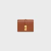 16 CARD HOLDER WITH FLAP in SHINY CALFSKIN