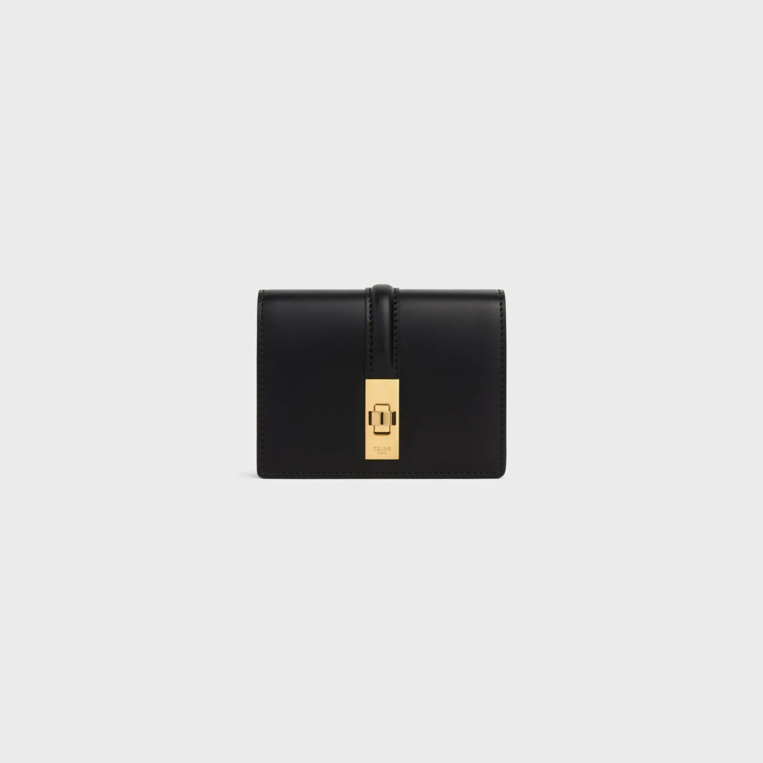 16 CARD HOLDER WITH FLAP in SHINY CALFSKIN