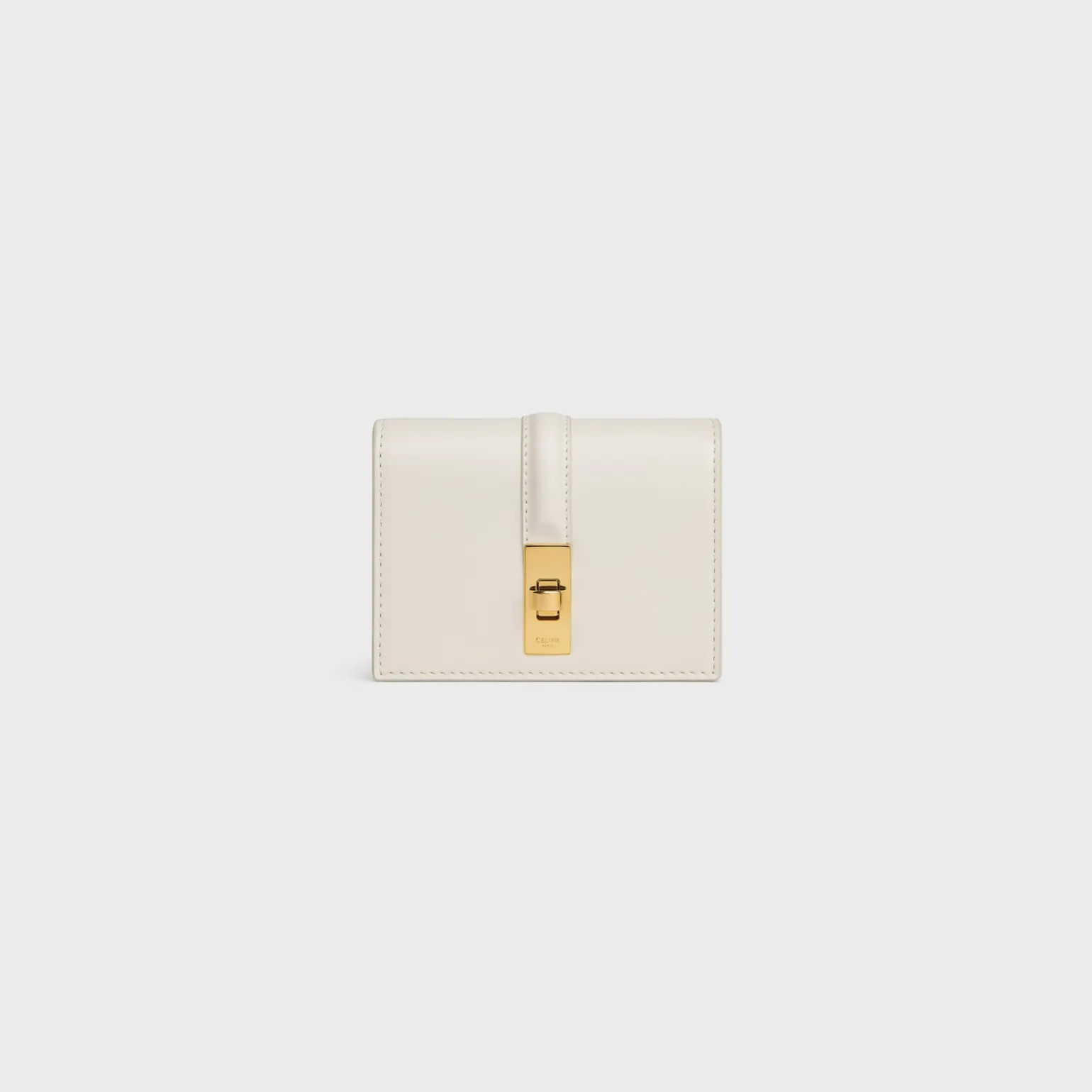 16 CARD HOLDER WITH FLAP in SHINY CALFSKIN
