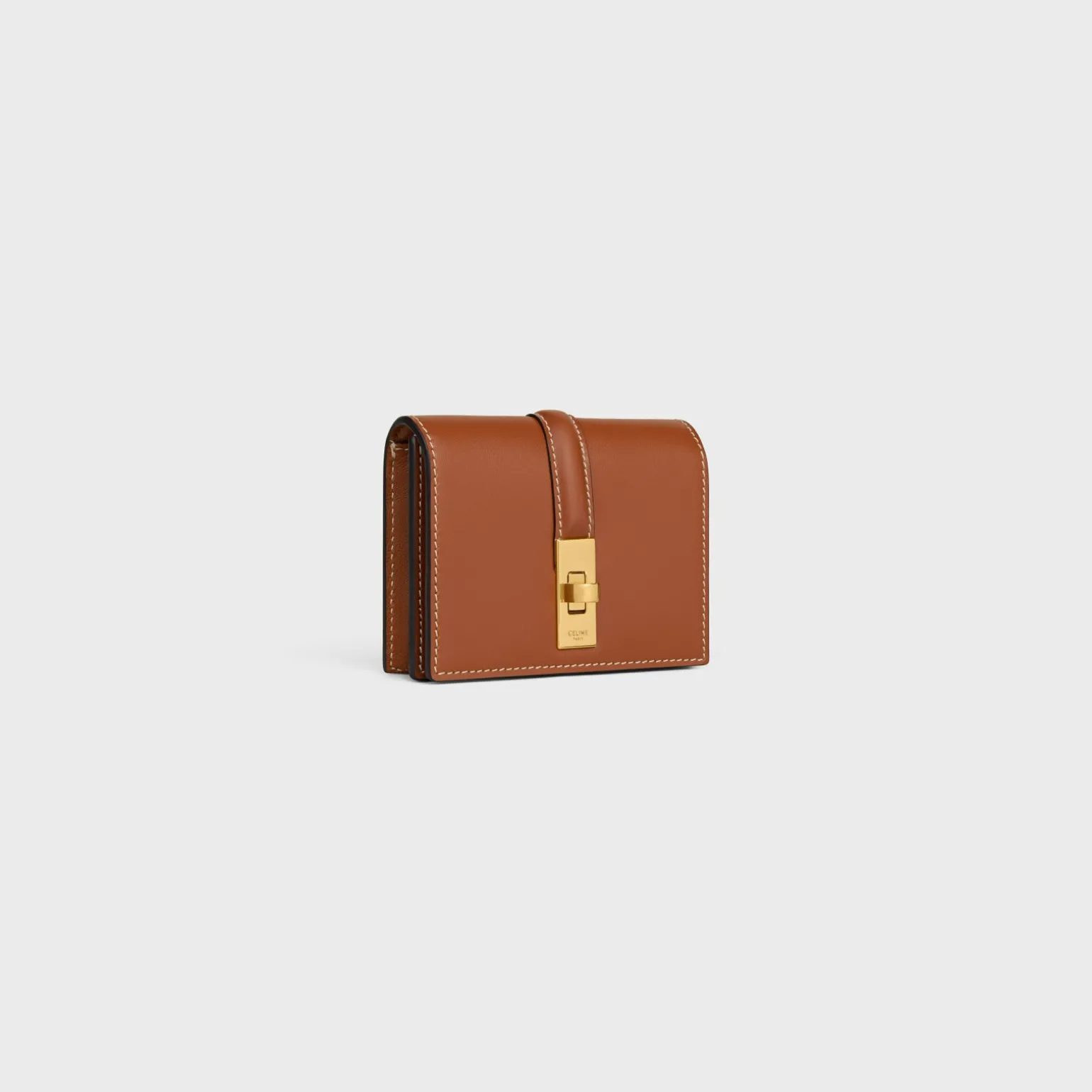16 CARD HOLDER WITH FLAP in SHINY CALFSKIN