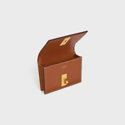 16 CARD HOLDER WITH FLAP in SHINY CALFSKIN