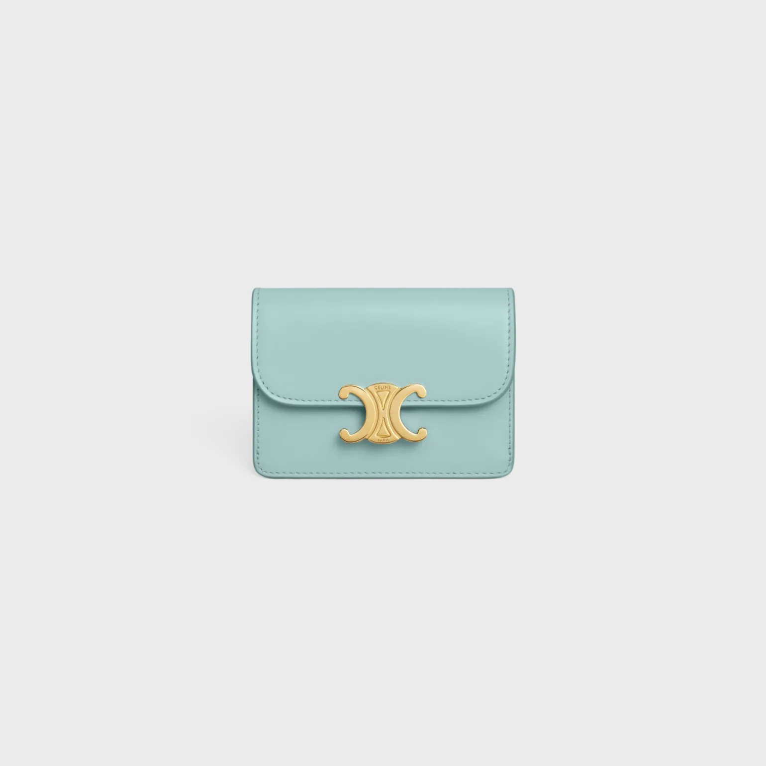 CARD HOLDER WITH FLAP TRIOMPHE in Shiny calfskin