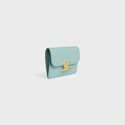 CARD HOLDER WITH FLAP TRIOMPHE in Shiny calfskin