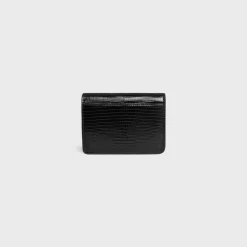 CARD HOLDER WITH FLAP TRIOMPHE in lizard