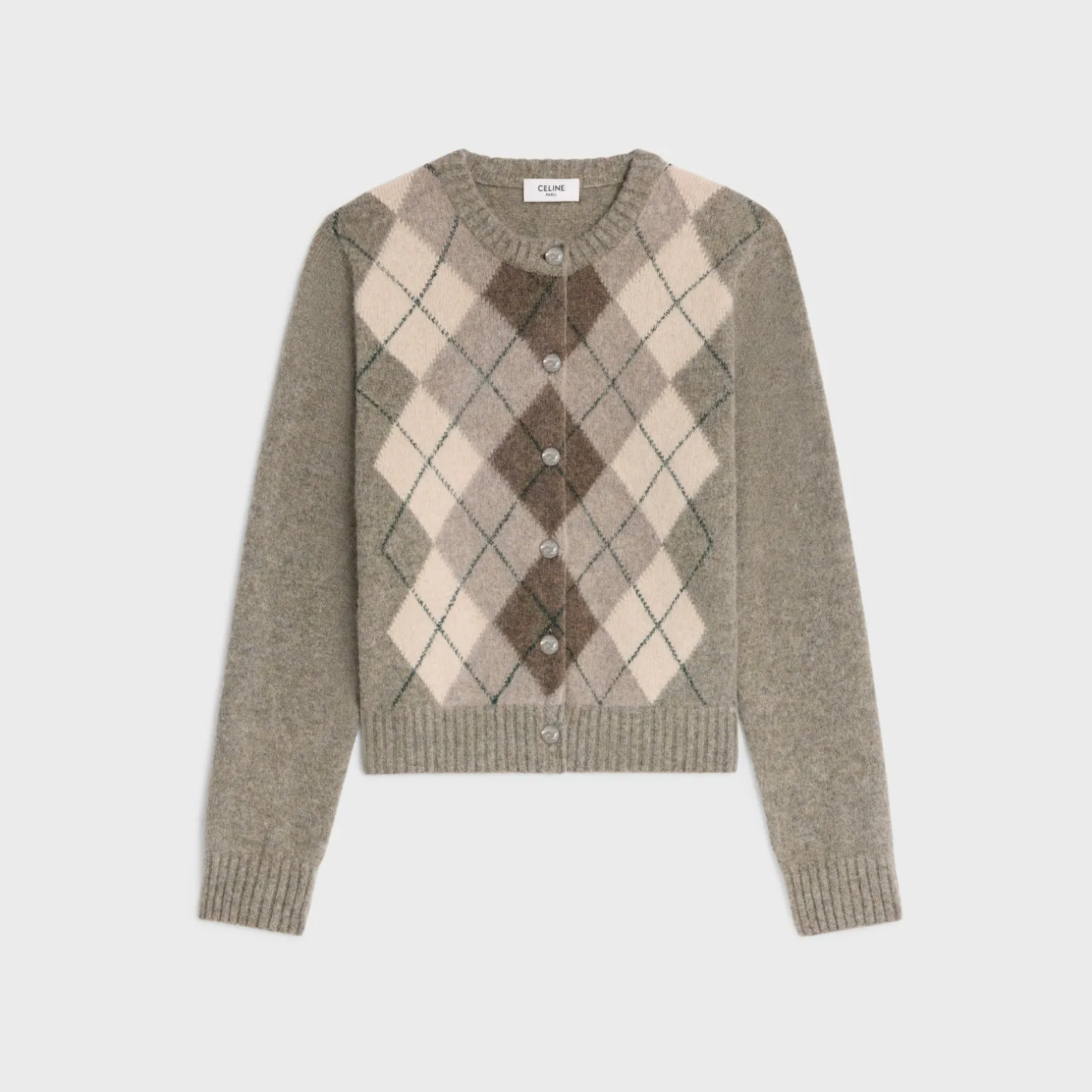 cardigan in argyle alpaca wool