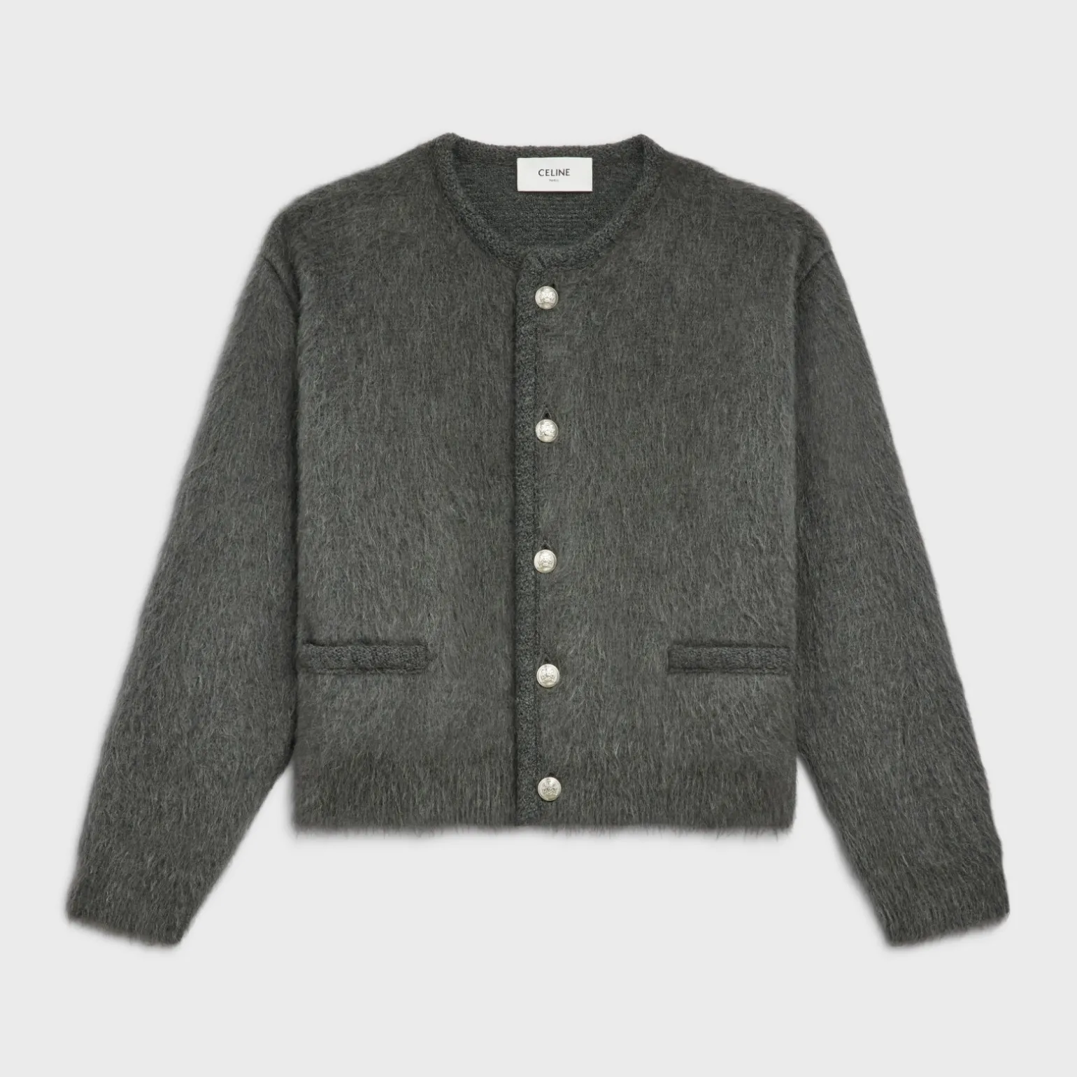 cardigan jacket in brushed mohair