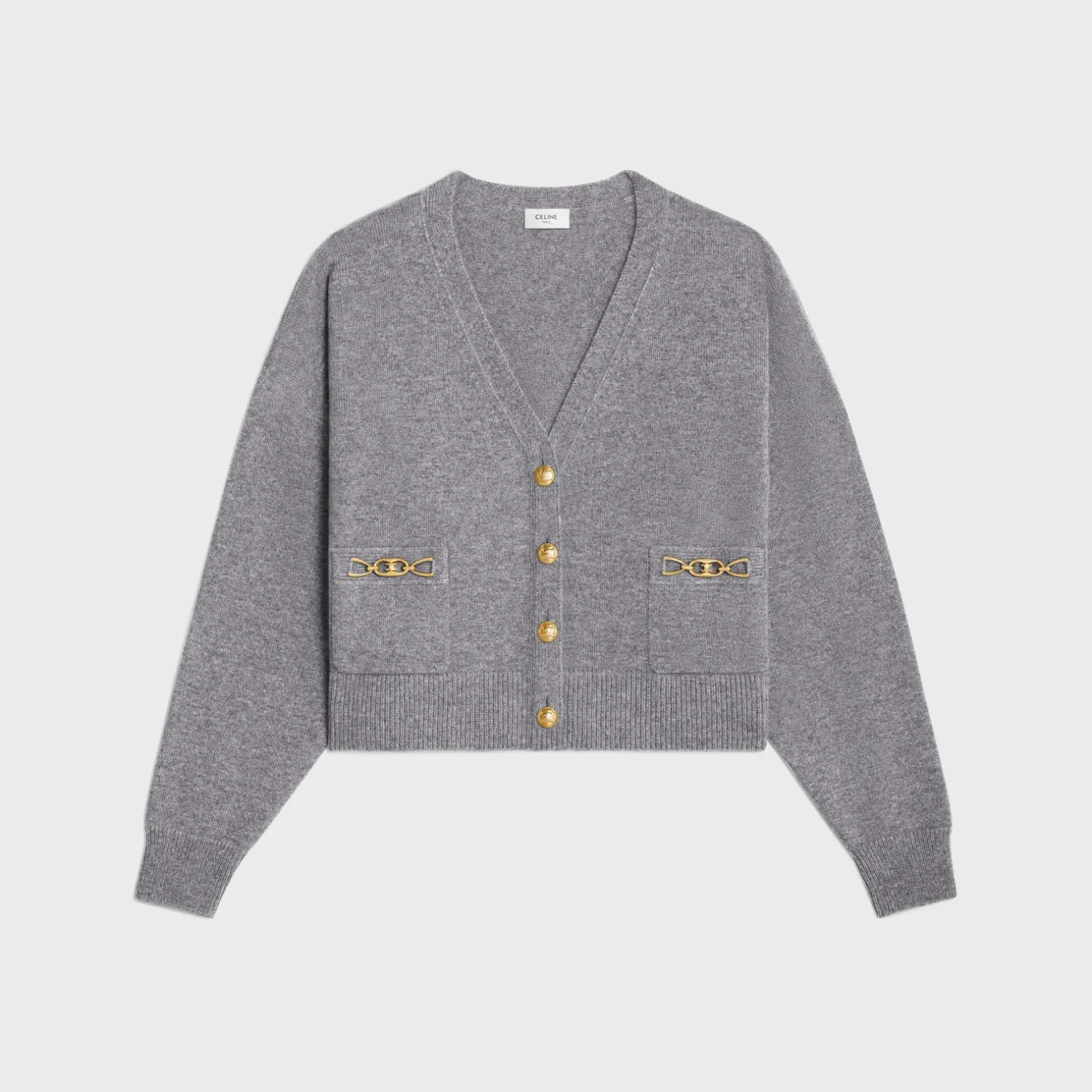 cardigan with gourmettes in heritage cashmere