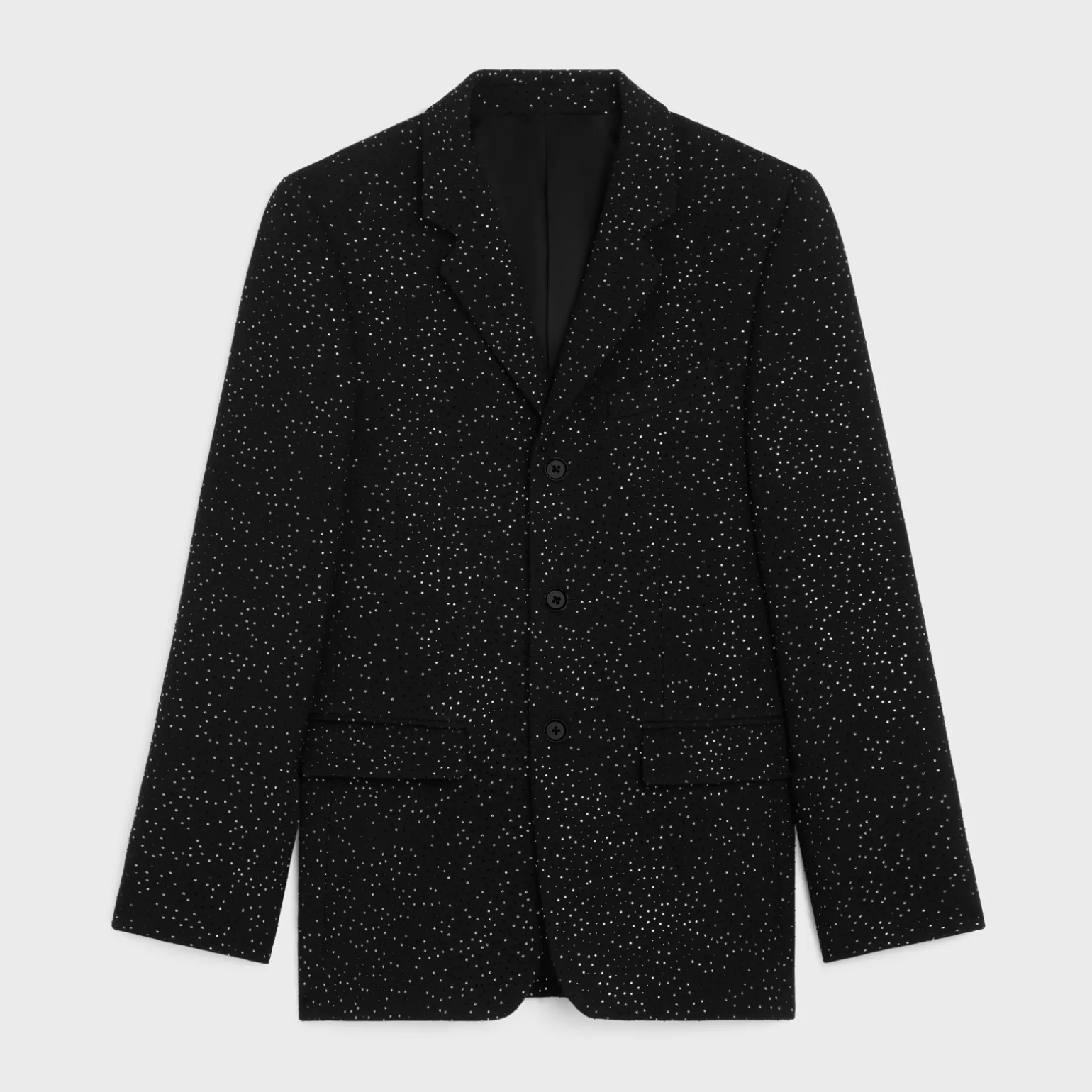 carnaby jacket with rhinestones in double-face wool