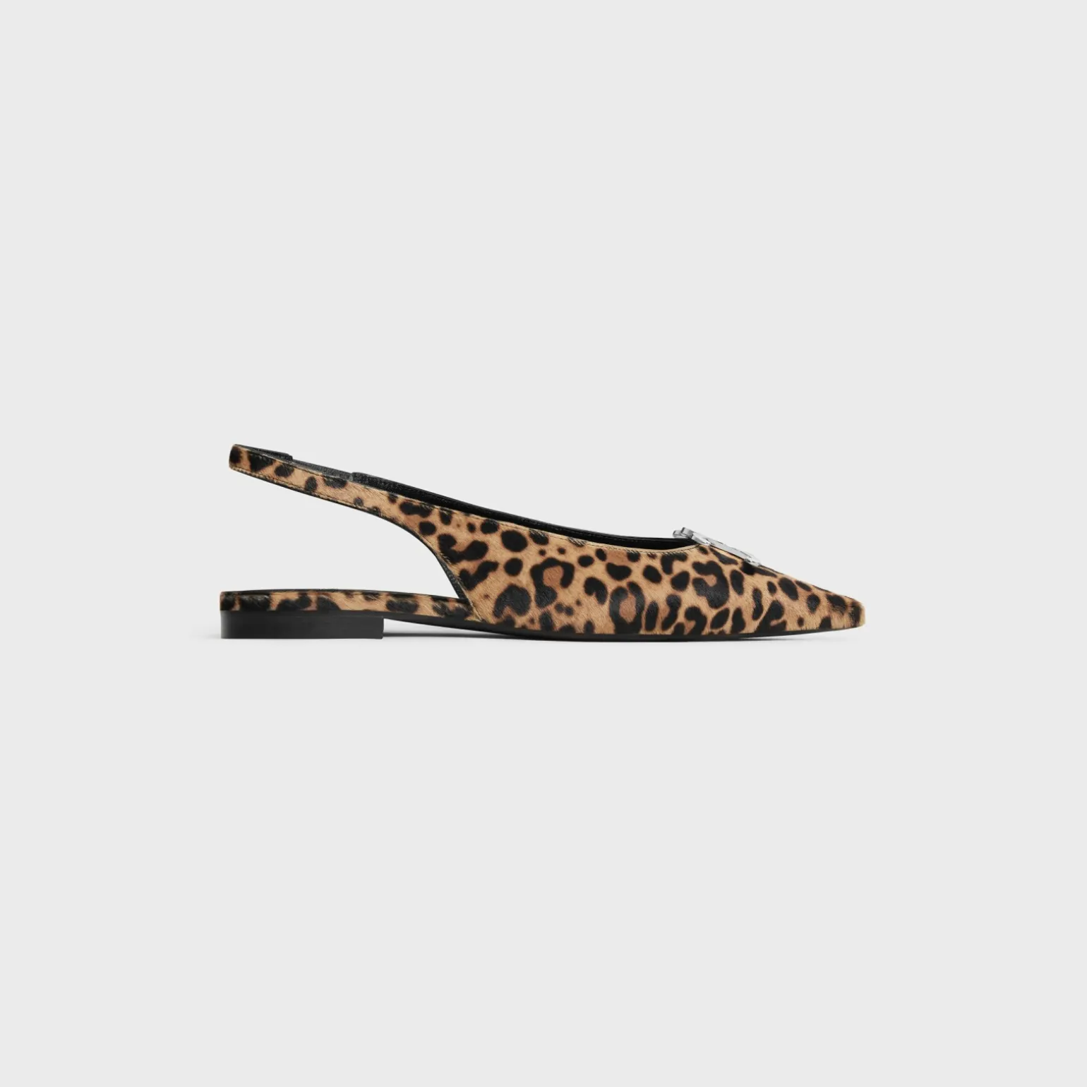 CELINE ALMA TRIOMPHE FLAT SLINGBACK in LEOPARD PRINTED HAIRY CALFSKIN