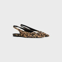 CELINE ALMA TRIOMPHE FLAT SLINGBACK in LEOPARD PRINTED HAIRY CALFSKIN