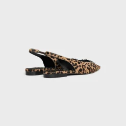 CELINE ALMA TRIOMPHE FLAT SLINGBACK in LEOPARD PRINTED HAIRY CALFSKIN