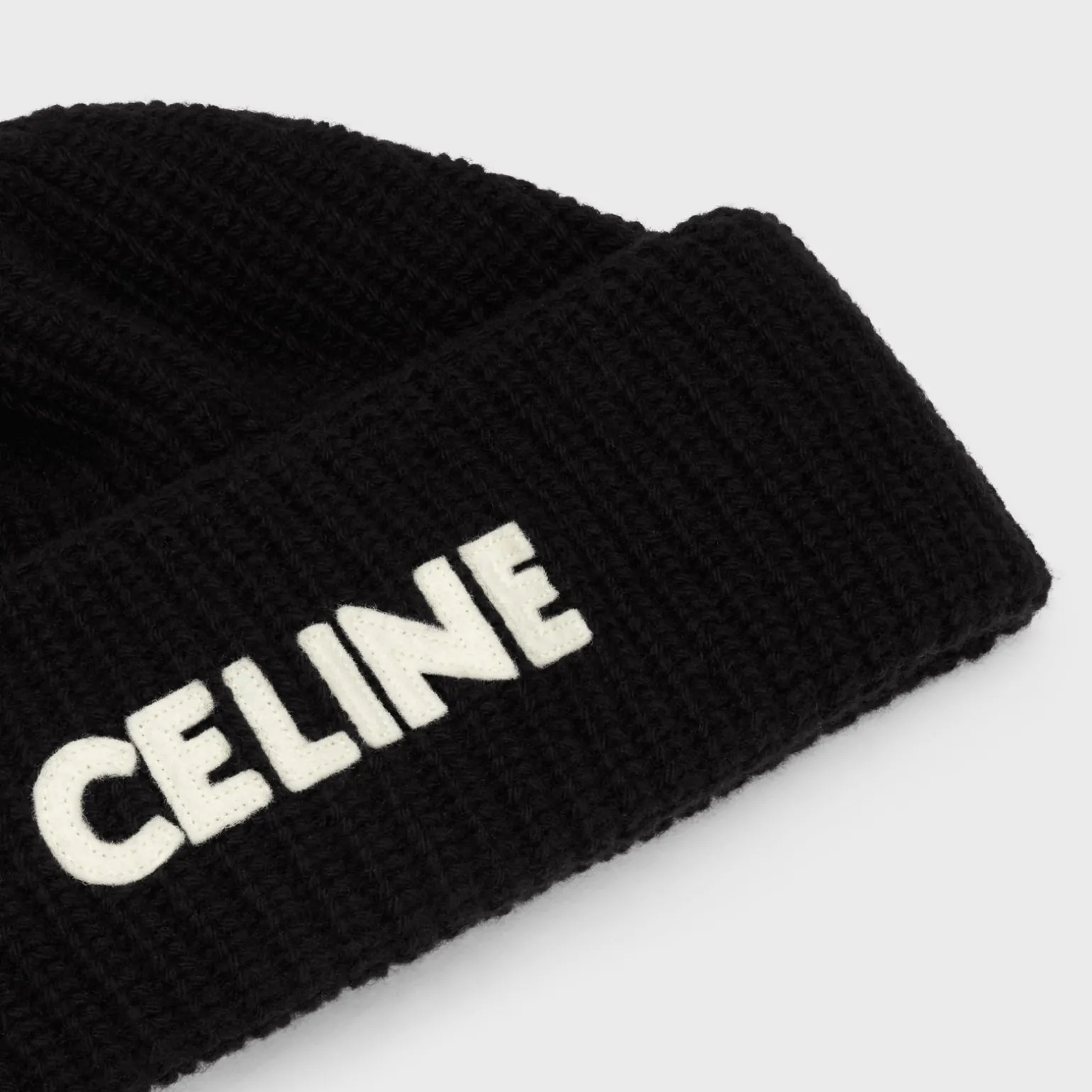 celine beanie in ribbed wool