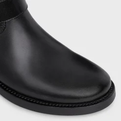 CELINE BIKER MID BOOT WITH HARNESS in CALFSKIN - VEGETAL TANNING
