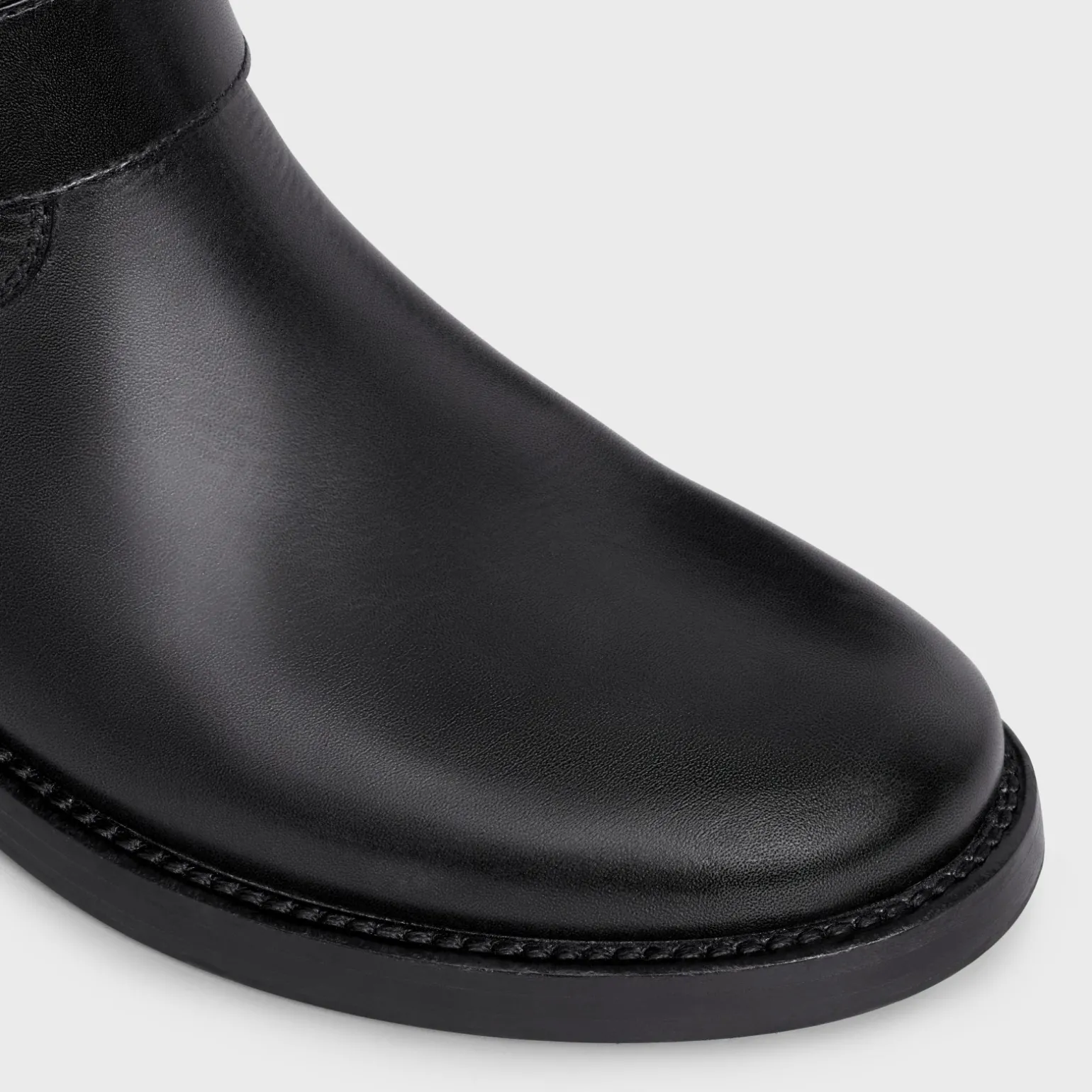 CELINE BIKER MID BOOT WITH HARNESS in CALFSKIN - VEGETAL TANNING