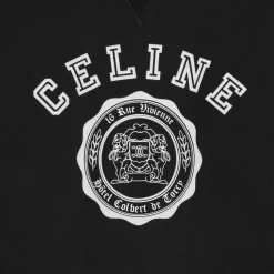 celine blason loose sweatshirt in cotton fleece