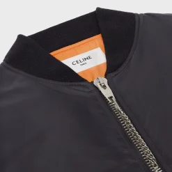 celine bomber jacket in nylon twill