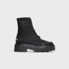 CELINE BULKY LACED UP BOOT in NYLON AND SHINY BULL
