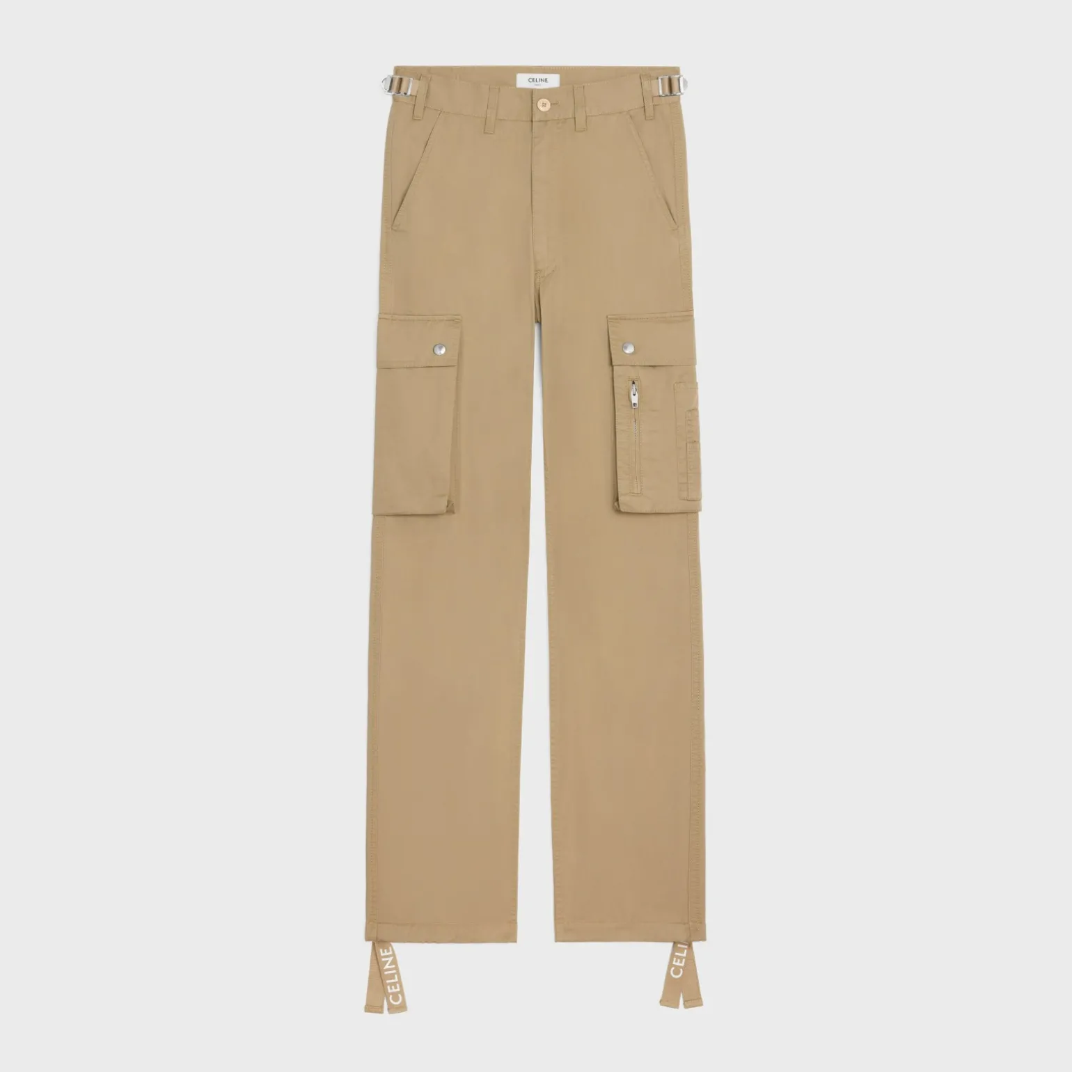celine cargo pants in cotton linen