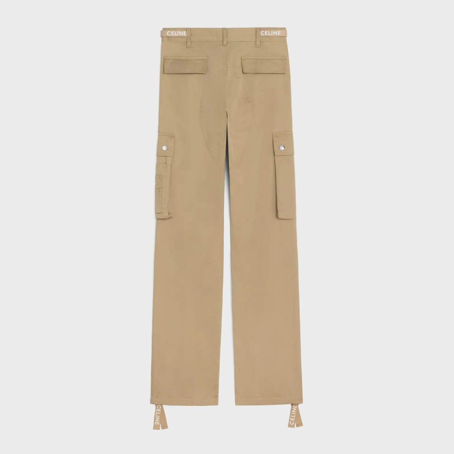 celine cargo pants in cotton linen