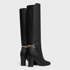 CELINE CLAUDE HIGH BOOT WITH TRIOMPHE SPUR in CALFSKIN