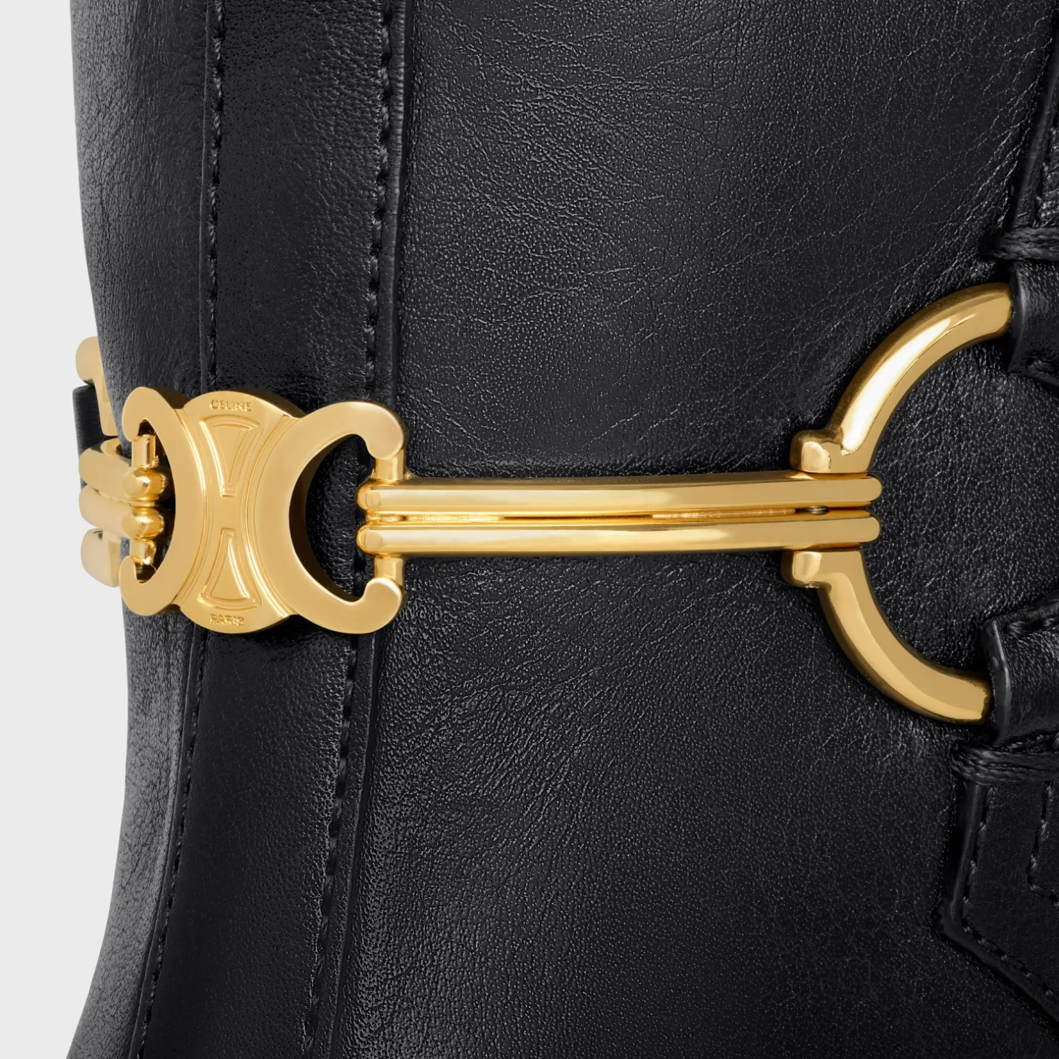 CELINE CLAUDE HIGH BOOT WITH TRIOMPHE SPUR in CALFSKIN