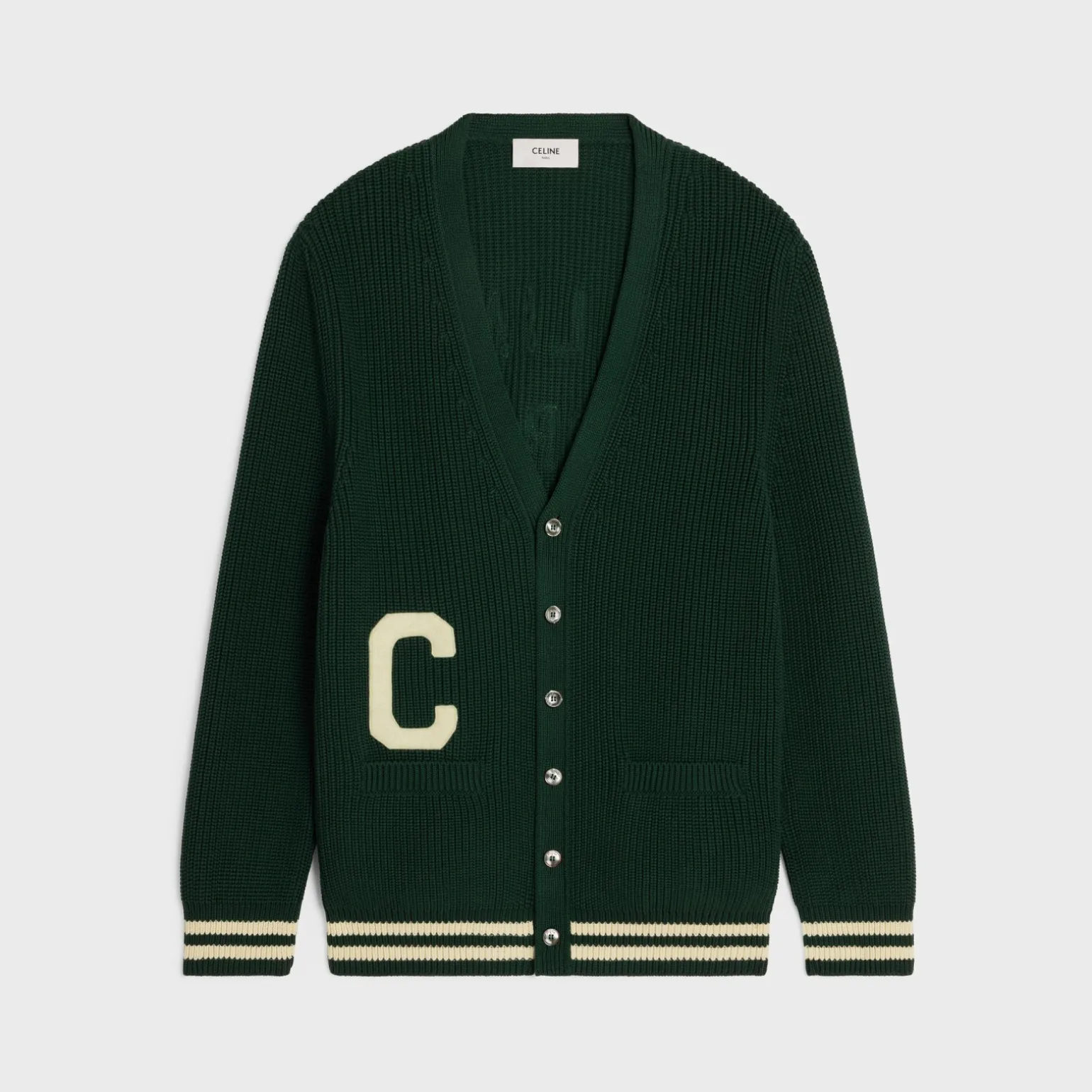 celine college cardigan in cotton