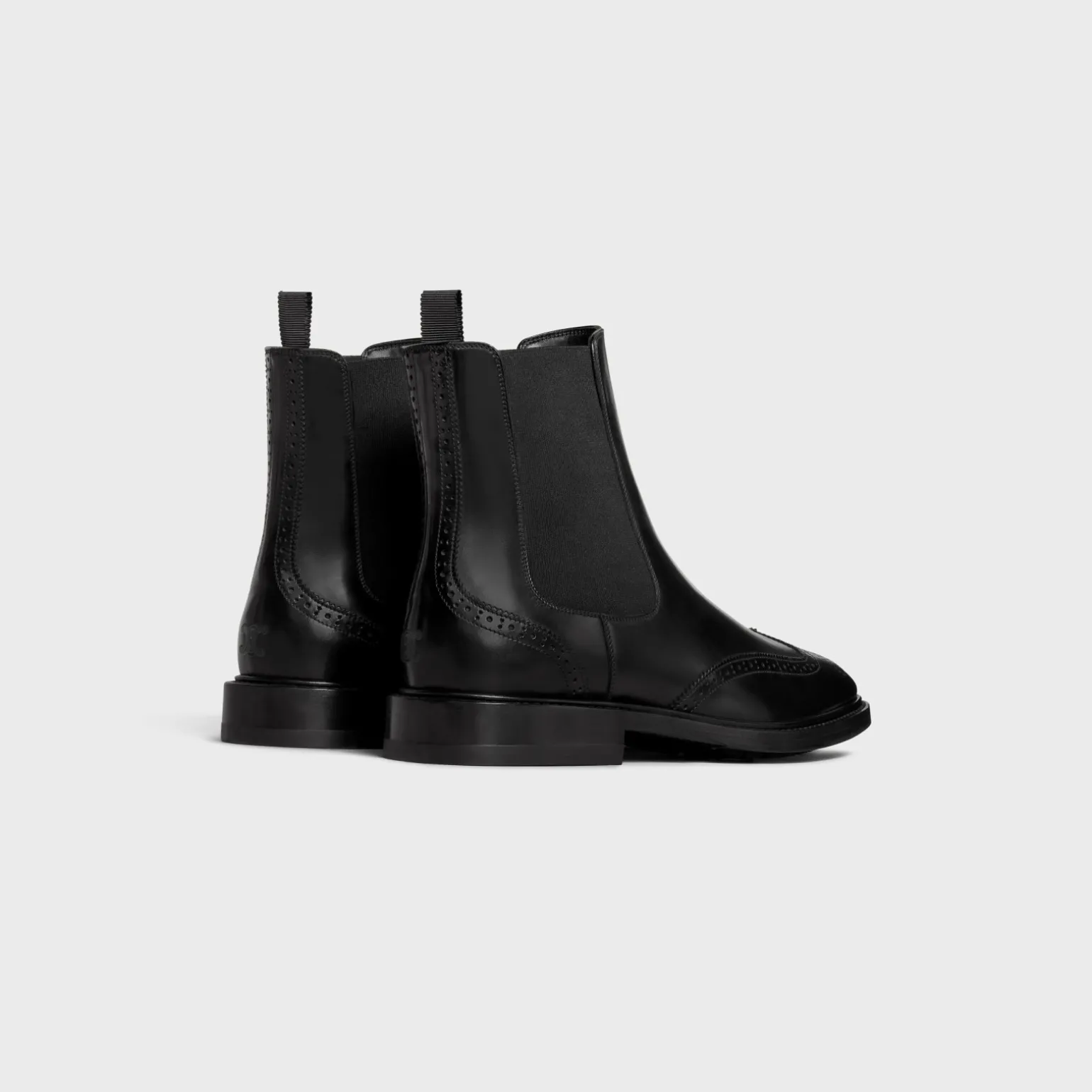 CELINE DONAVAN CHELSEA BOOT WITH BROGUES in POLISHED BULL