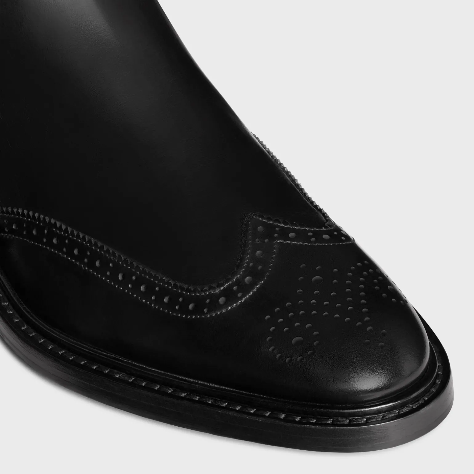 CELINE DONAVAN CHELSEA BOOT WITH BROGUES in POLISHED BULL