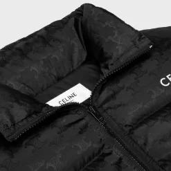 celine down jacket in triomphe nylon jacquard
