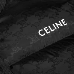 celine down jacket in triomphe nylon jacquard