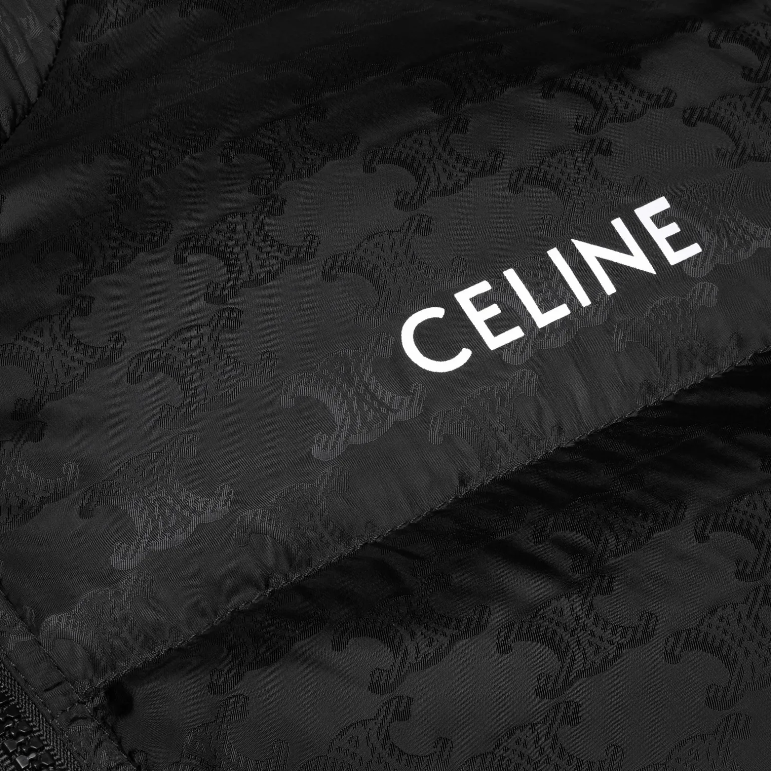 celine down jacket in triomphe nylon jacquard