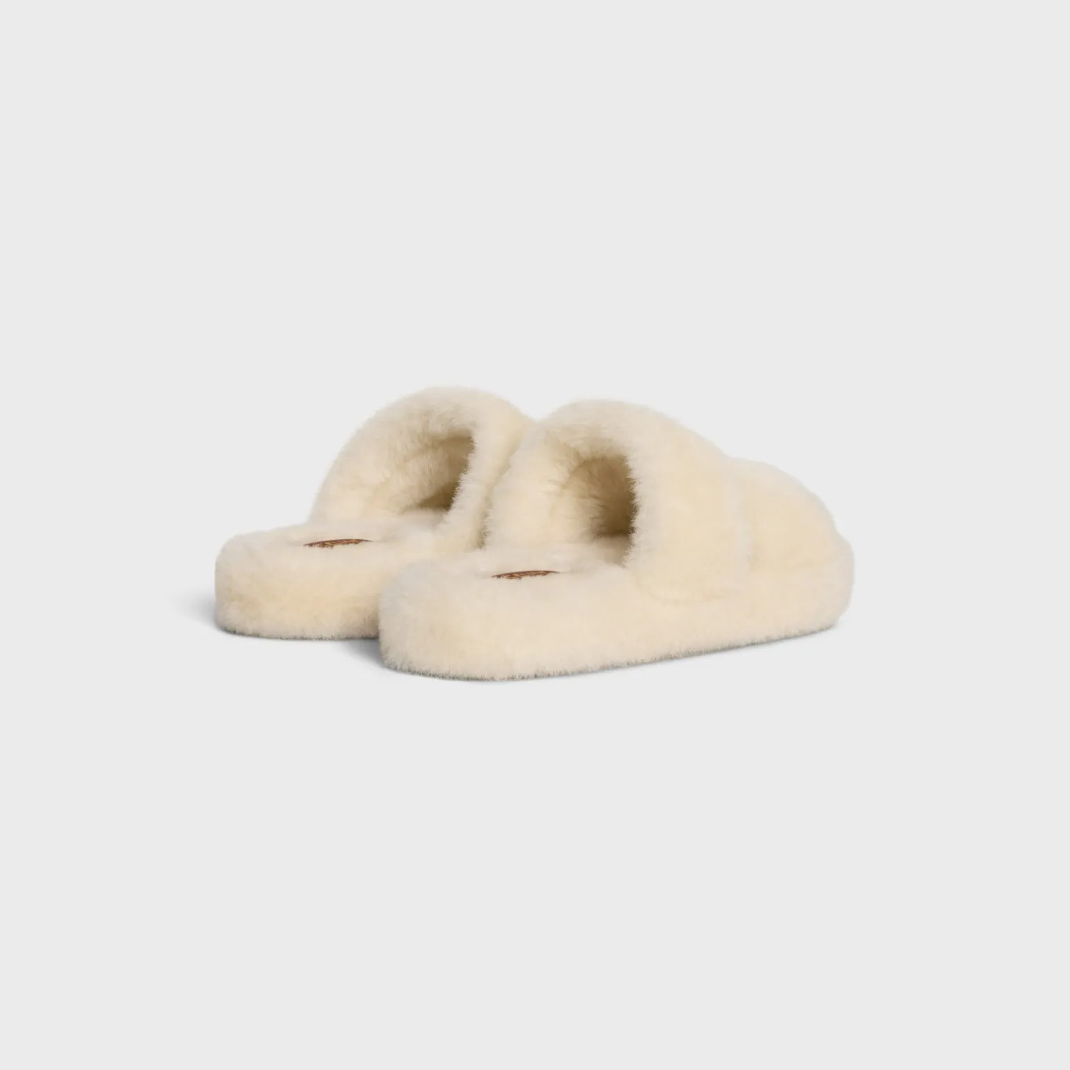 CELINE FUR SLIDES TRIOMPHE in Shearling