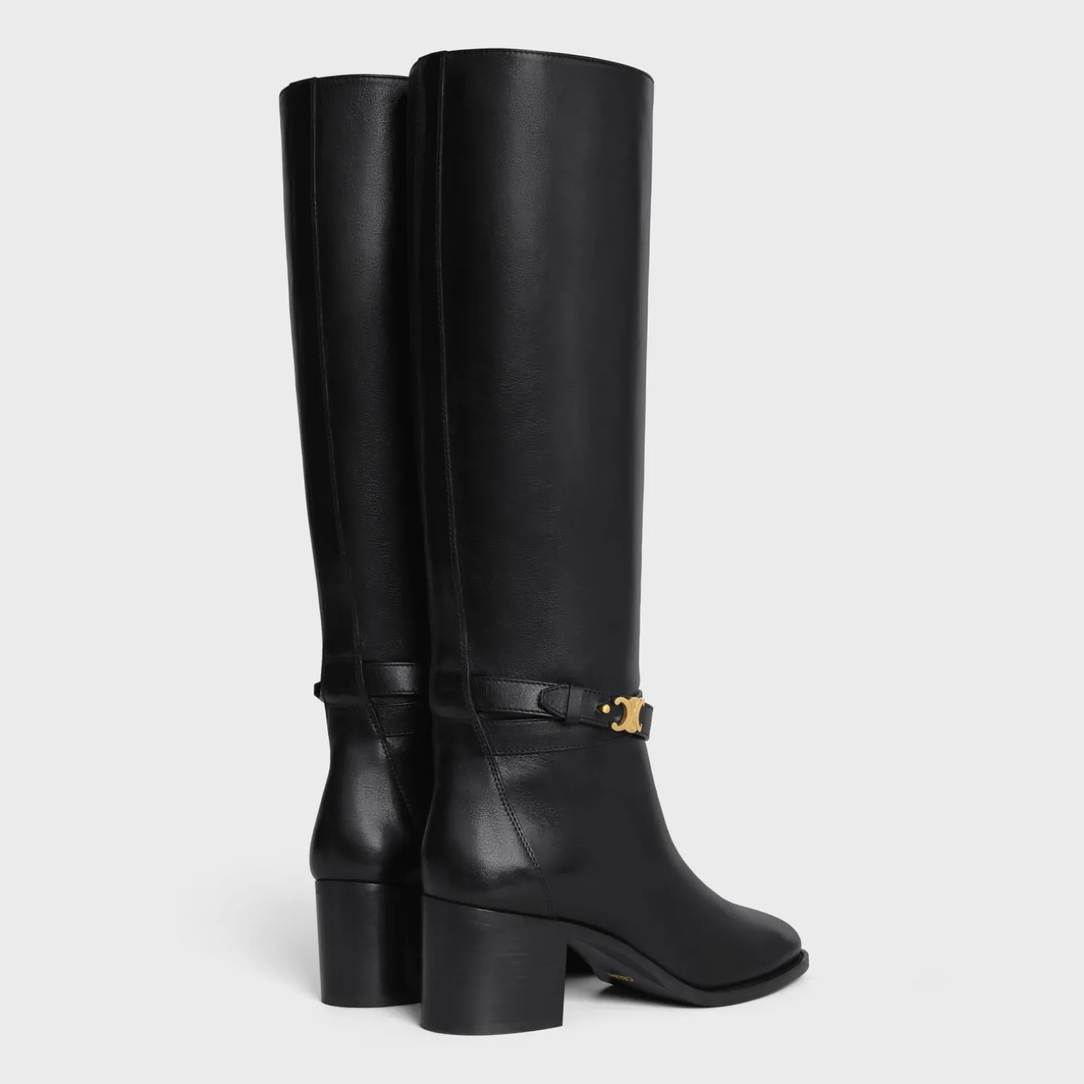 CELINE GARANCE TRIOMPHE STRAP HIGH BOOT in CALFSKIN