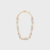 Celine Geometric Bracelet in Brass with Gold Finish and Strass