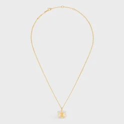 Celine Glaçon Necklace in Brass with Gold finish and Resin