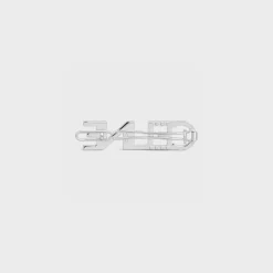 Celine Hair Clip in Brass with Rhodium Finish and Strass