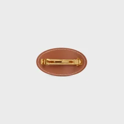 Celine Hair Clip in Calfskin and Steel