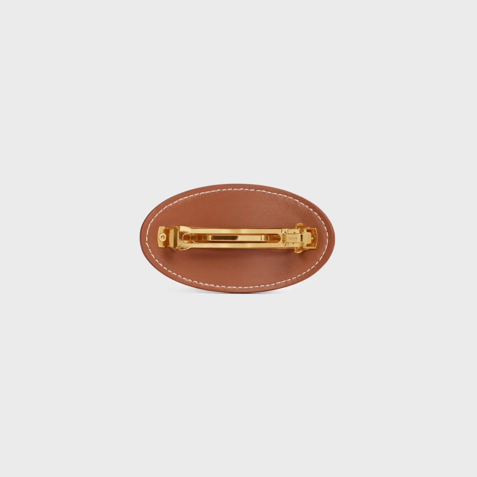 Celine Hair Clip in Calfskin and Steel