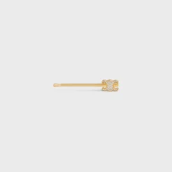 Celine Hair Slide in Brass with Gold Finish and Strass