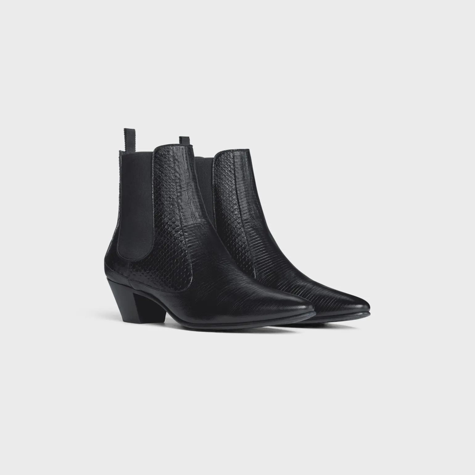 CELINE HECTOR CHELSEA BOOT in LIZARD STAMPED CALFSKIN AND PYTHON STAMPED CALFSKIN