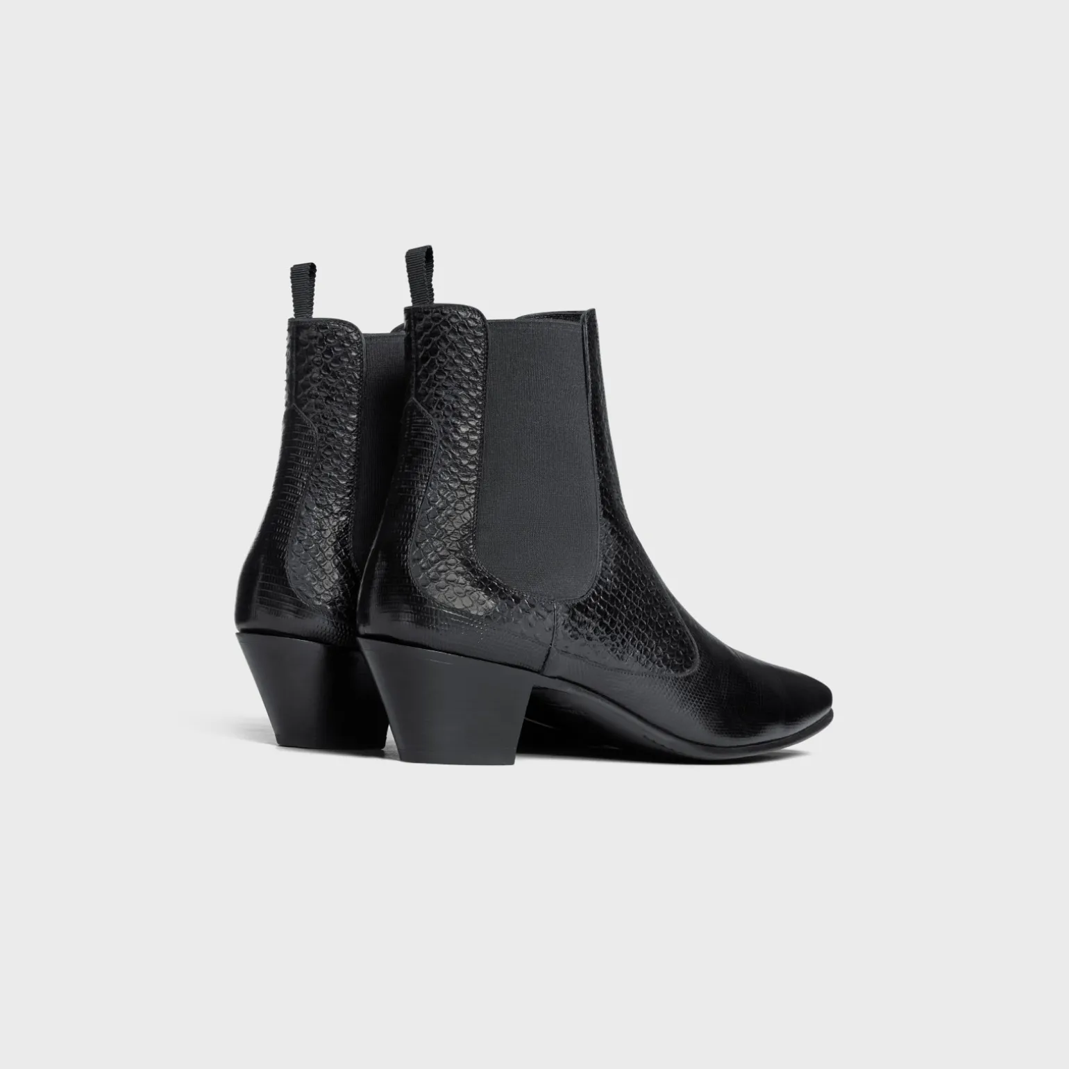 CELINE HECTOR CHELSEA BOOT in LIZARD STAMPED CALFSKIN AND PYTHON STAMPED CALFSKIN