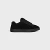 CELINE HUNTINGTON LOW LACE-UP SNEAKER in SUEDE CALFSKIN AND MESH