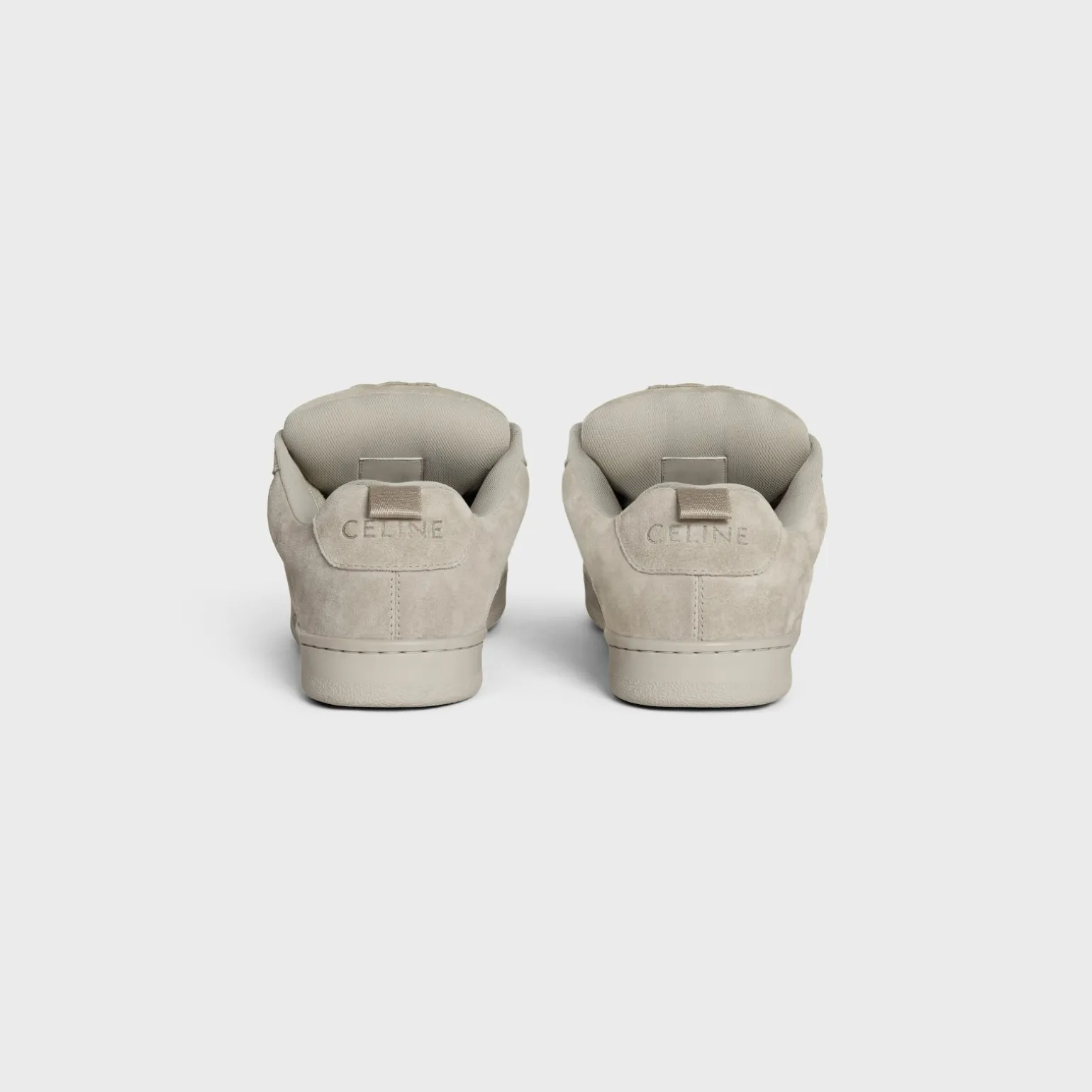 CELINE HUNTINGTON LOW LACE-UP SNEAKER in SUEDE CALFSKIN AND MESH
