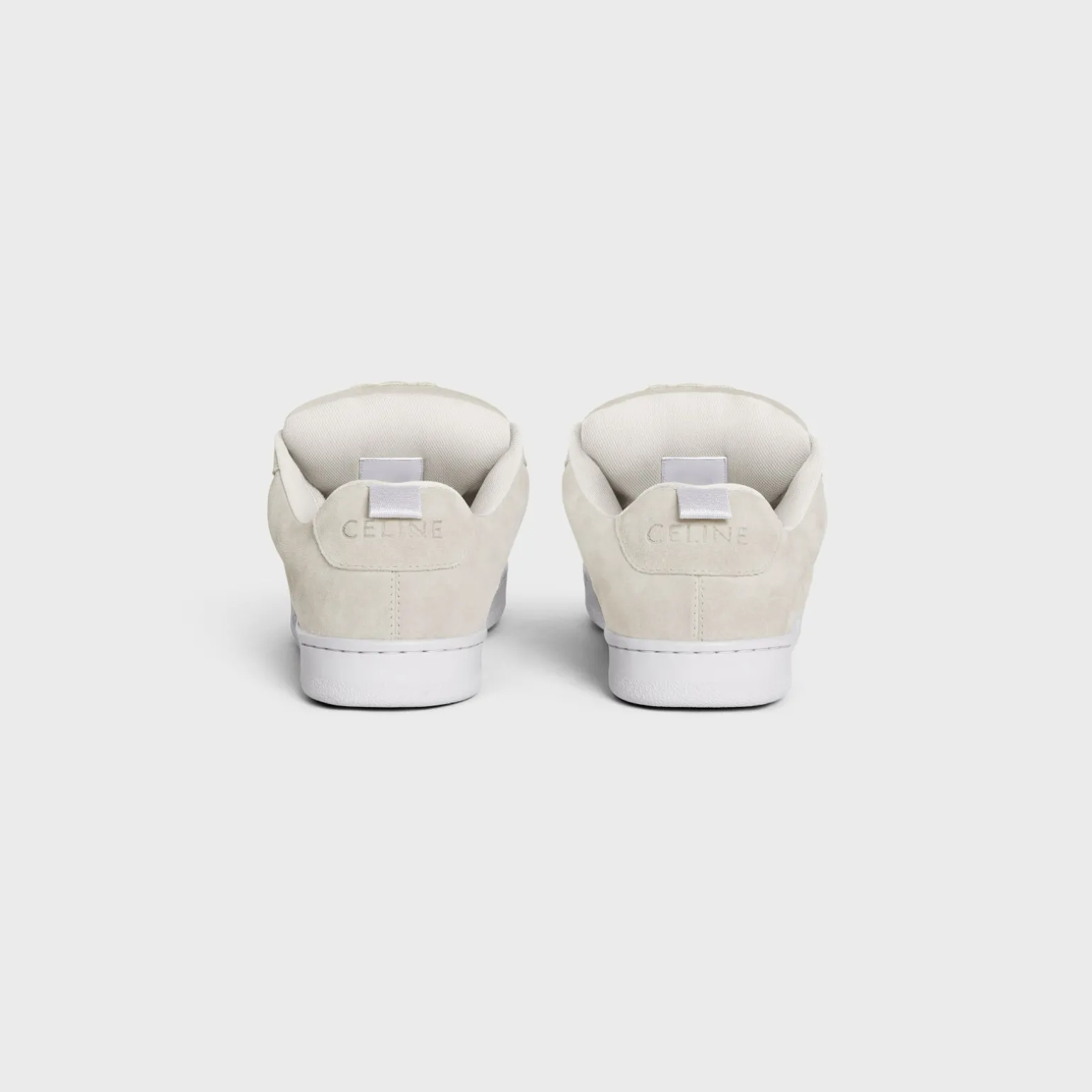 CELINE HUNTINGTON LOW LACE-UP SNEAKER in SUEDE CALFSKIN AND MESH