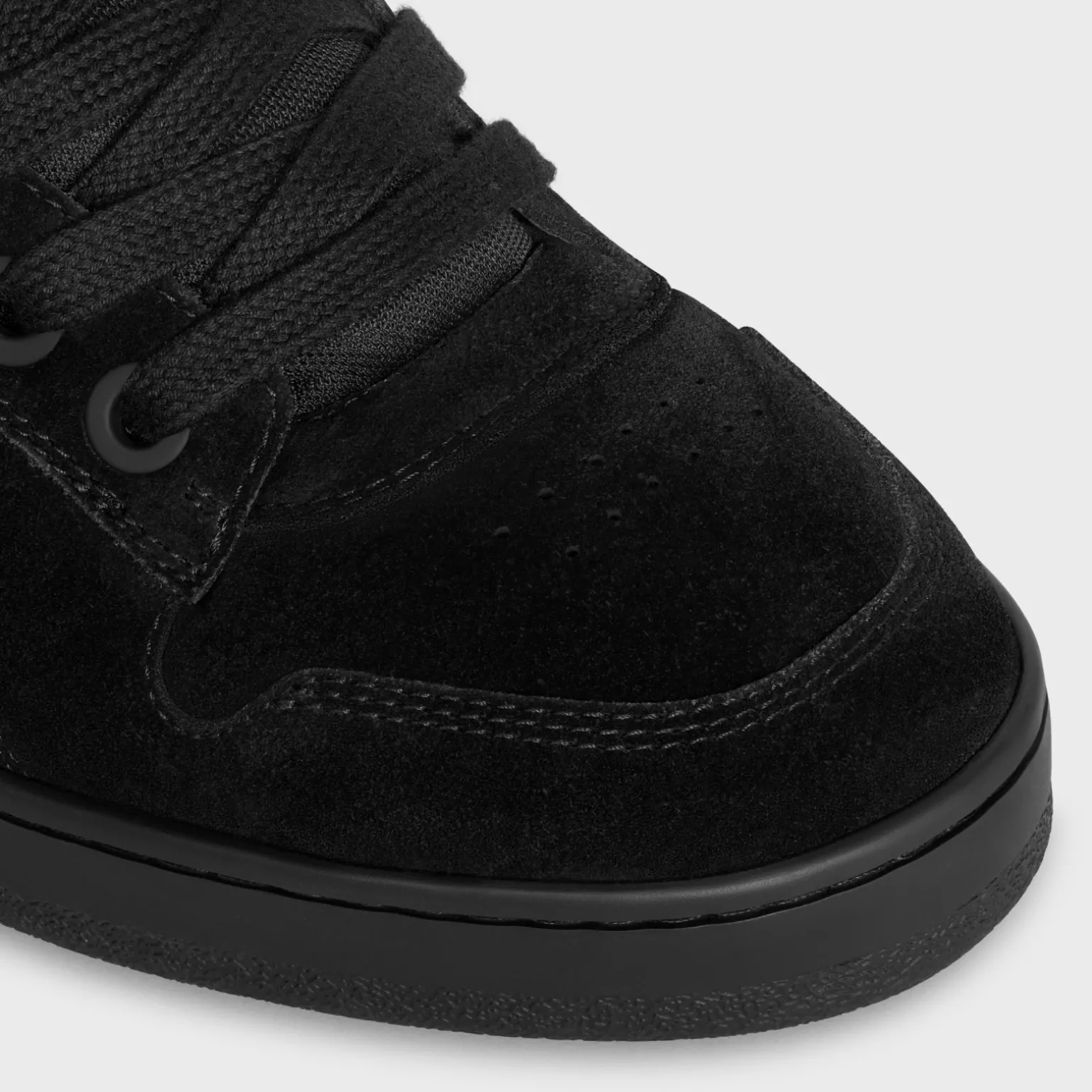 CELINE HUNTINGTON LOW LACE-UP SNEAKER in SUEDE CALFSKIN AND MESH