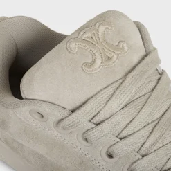 CELINE HUNTINGTON LOW LACE-UP SNEAKER in SUEDE CALFSKIN AND MESH